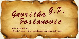 Gavrilka Poslanović vizit kartica